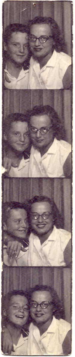 Steve and Ruthie in the Lawrence Ave. Sears & Roebuck photo booth